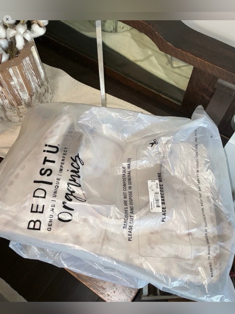 BED|STU Rockaway  Cream & Tan Tie-Dye Leather Tote with Top Handles - Picture 15 of 16